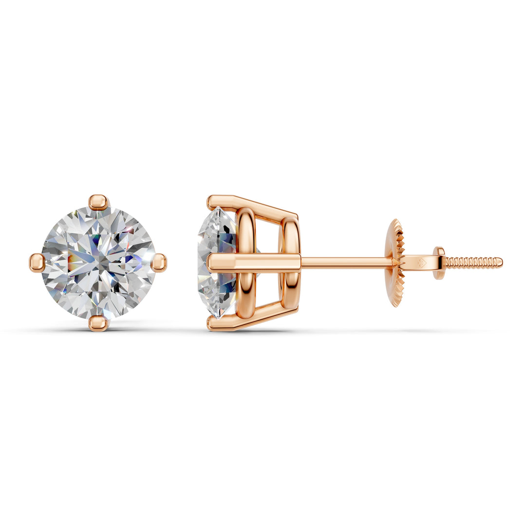 Glora Round Solitaire Diamond Diamond Earring