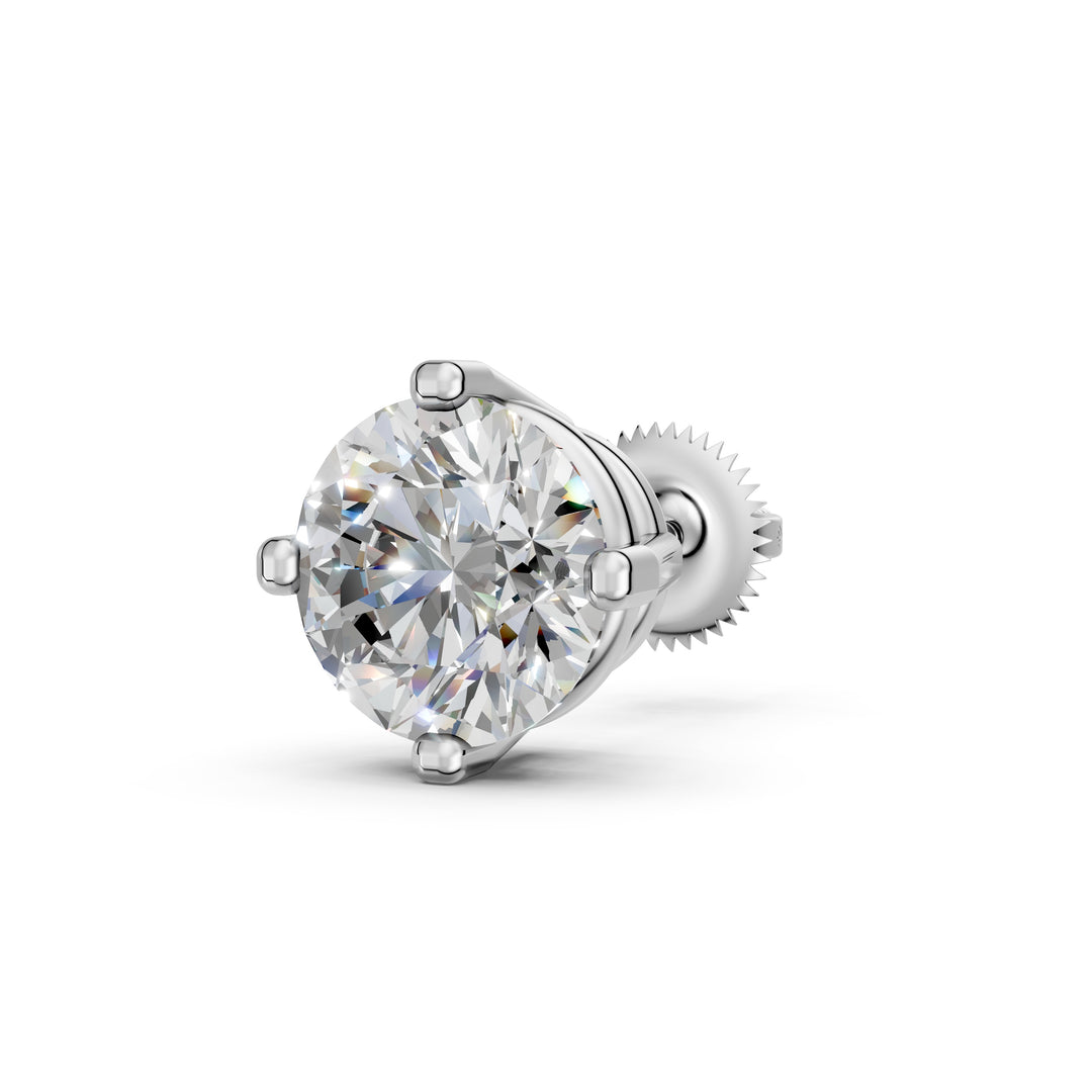 Glora Round Solitaire Diamond Diamond Earring