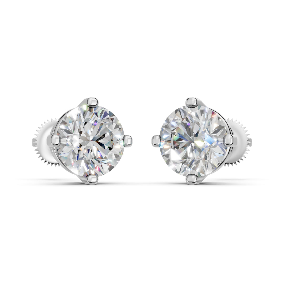 Glora Round Solitaire Diamond Diamond Earring