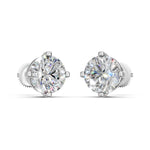 Load image into Gallery viewer, Glora Round Solitaire Diamond Diamond Earring
