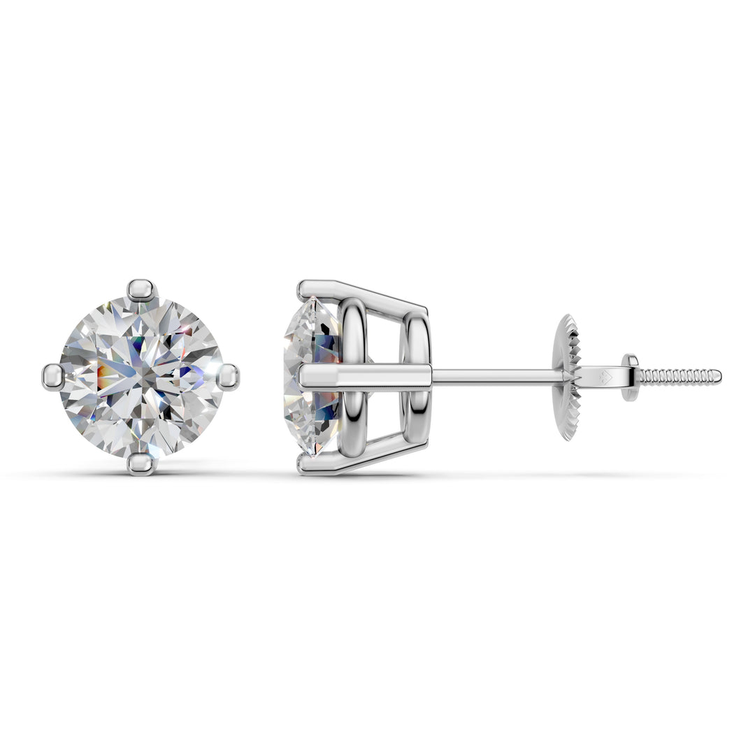 Glora Round Solitaire Diamond Diamond Earring