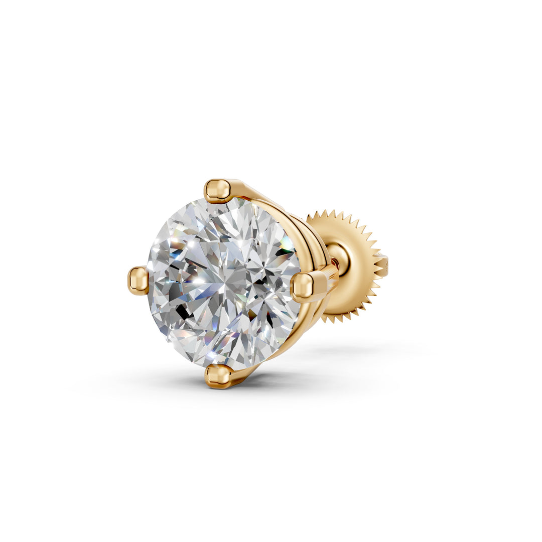 Glora Round Solitaire Diamond Diamond Earring