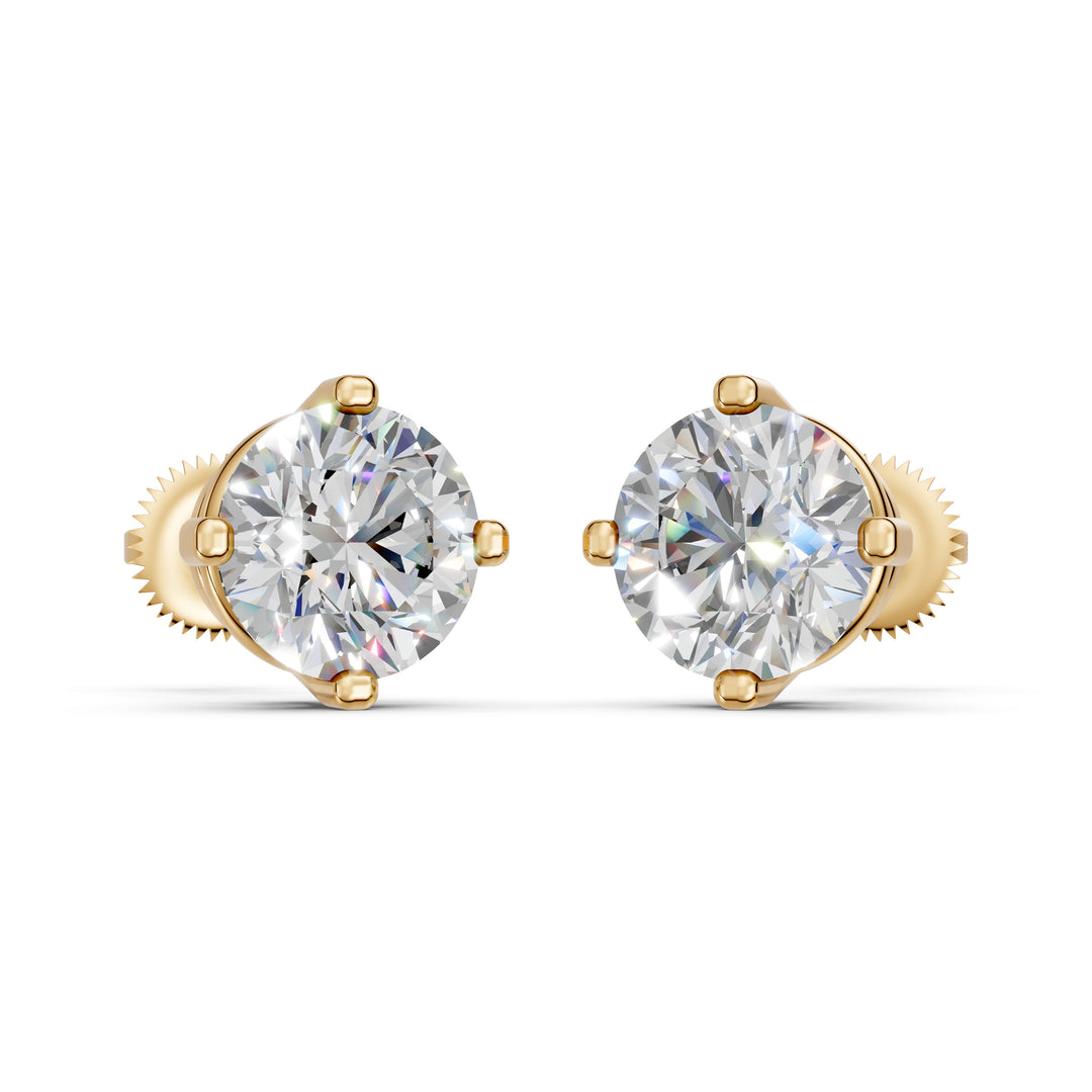 Glora Round Solitaire Diamond Diamond Earring