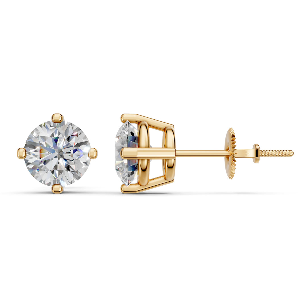 Glora Round Solitaire Diamond Diamond Earring