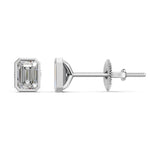 Load image into Gallery viewer, Gira Emerald Solitaire Diamond Bezal stud Earring
