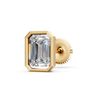 Load image into Gallery viewer, Giana Emerald Solitaire Diamond Bezal stud Earring
