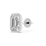 Load image into Gallery viewer, Meira Emerald Solitaire Diamond Stud Earring
