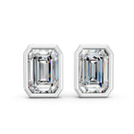 Load image into Gallery viewer, Meira Emerald Solitaire Diamond Stud Earring
