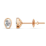 Load image into Gallery viewer, Gavra Oval Solitaire Diamond Bezal stud Earring
