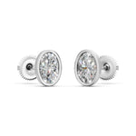 Load image into Gallery viewer, Gavra Oval Solitaire Diamond Bezal stud Earring
