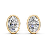 Load image into Gallery viewer, Gavra Oval Solitaire Diamond Bezal stud Earring
