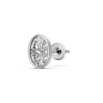 Load image into Gallery viewer, Galia Oval Solitaire Diamond Bezal stud Earring
