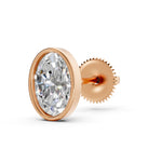 Load image into Gallery viewer, Gaira Oval Solitaire Diamond Bezal stud Earring

