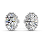 Load image into Gallery viewer, Gaira Oval Solitaire Diamond Bezal stud Earring
