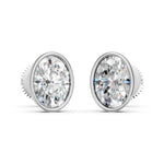 Load image into Gallery viewer, Gaira Oval Solitaire Diamond Bezal stud Earring
