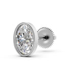 Load image into Gallery viewer, Gaira Oval Solitaire Diamond Bezal stud Earring

