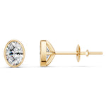 Load image into Gallery viewer, Gaira Oval Solitaire Diamond Bezal stud Earring
