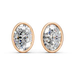 Load image into Gallery viewer, Forra Oval Solitaire Bezal stud Earring
