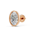 Load image into Gallery viewer, Forra Oval Solitaire Bezal stud Earring
