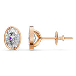 Load image into Gallery viewer, Forra Oval Solitaire Bezal stud Earring

