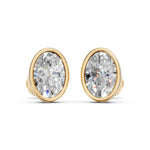 Load image into Gallery viewer, Forra Oval Solitaire Bezal stud Earring

