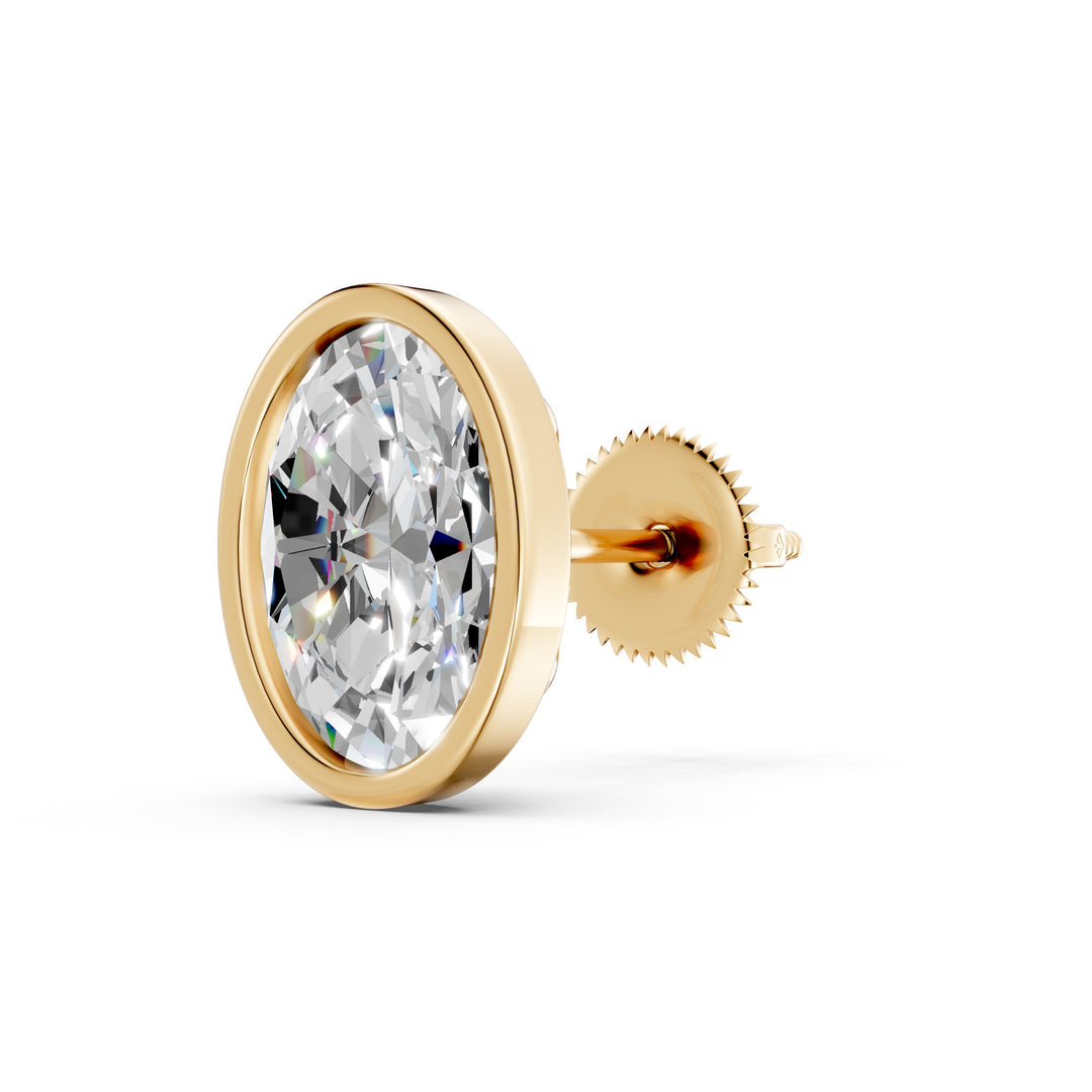 Manya Oval Solitaire Diamond stud Earring