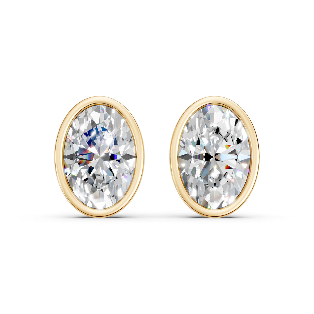 Manya Oval Solitaire Diamond stud Earring