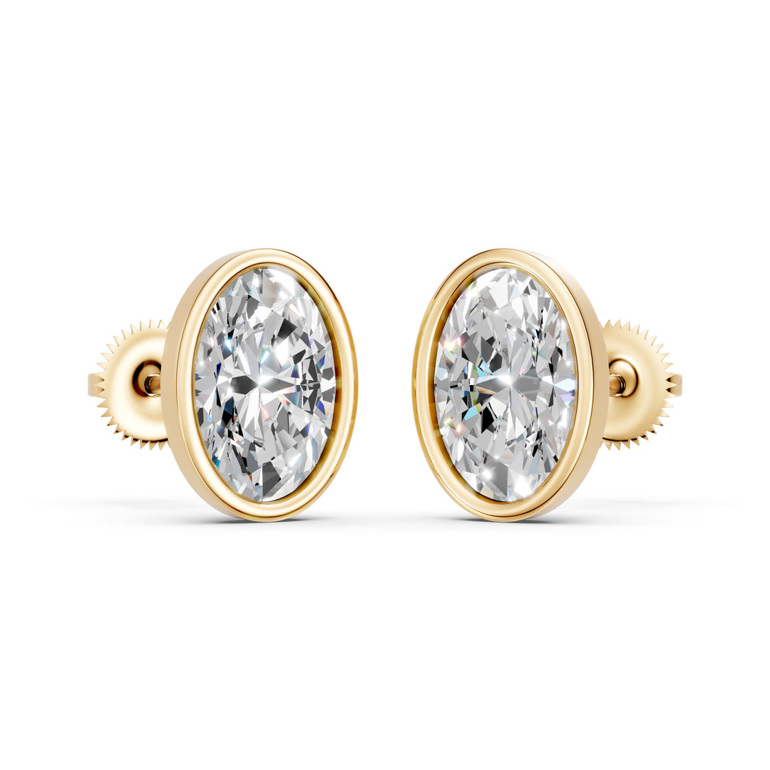 Manya Oval Solitaire Diamond stud Earring