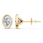 Load image into Gallery viewer, Manya Oval Solitaire Diamond stud Earring
