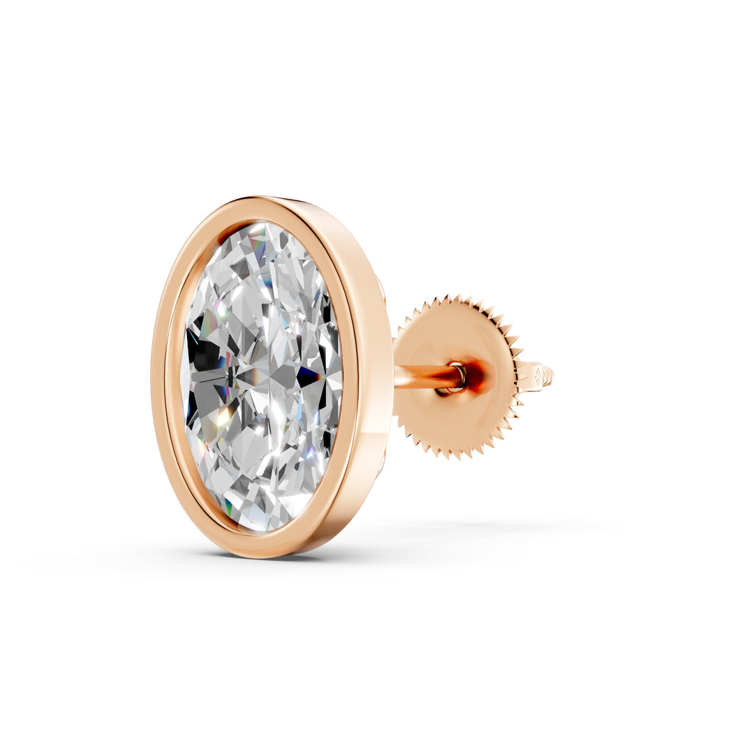 Manya Oval Solitaire Diamond stud Earring