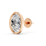 Load image into Gallery viewer, Manya Oval Solitaire Diamond stud Earring

