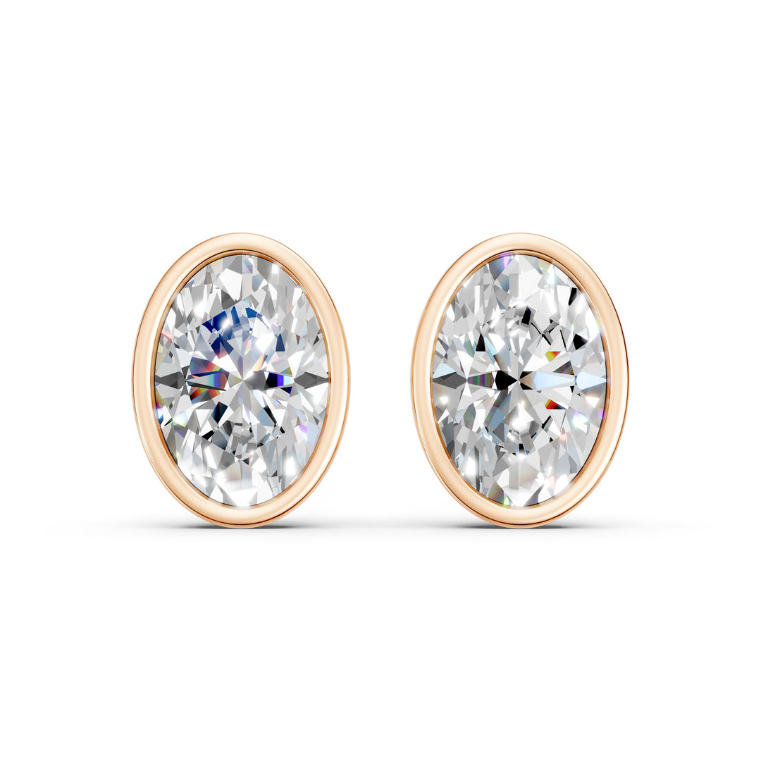 Manya Oval Solitaire Diamond stud Earring