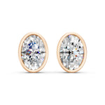 Load image into Gallery viewer, Manya Oval Solitaire Diamond stud Earring
