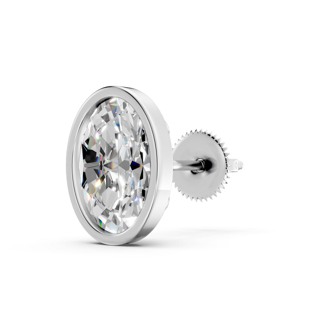 Manya Oval Solitaire Diamond stud Earring