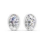 Load image into Gallery viewer, Manya Oval Solitaire Diamond stud Earring
