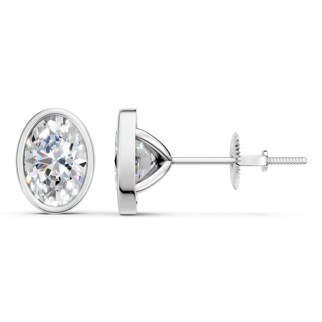 Manya Oval Solitaire Diamond stud Earring