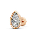 Load image into Gallery viewer, Fiyra Pear Solitaire Diamond Bezal stud Earring
