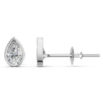 Load image into Gallery viewer, Fiyra Pear Solitaire Diamond Bezal stud Earring
