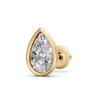 Load image into Gallery viewer, Fiyra Pear Solitaire Diamond Bezal stud Earring
