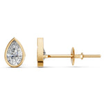 Load image into Gallery viewer, Fiyra Pear Solitaire Diamond Bezal stud Earring
