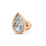 Load image into Gallery viewer, Fira Pear Solitaire Diamond Bezal stud Earring
