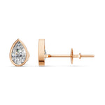Load image into Gallery viewer, Fira Pear Solitaire Diamond Bezal stud Earring
