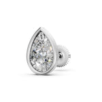 Load image into Gallery viewer, Fira Pear Solitaire Diamond Bezal stud Earring
