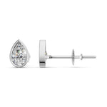 Load image into Gallery viewer, Fira Pear Solitaire Diamond Bezal stud Earring
