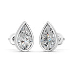 Load image into Gallery viewer, Manra Pear Solitaire Diamond Earring
