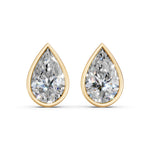 Load image into Gallery viewer, Manra Pear Solitaire Diamond Earring
