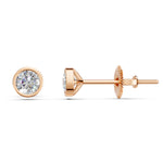 Load image into Gallery viewer, Fiana Round Solitaire Diamond Bezal stud Earring
