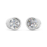 Load image into Gallery viewer, Fiana Round Solitaire Diamond Bezal stud Earring

