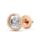 Load image into Gallery viewer, Felra Round Solitaire Diamond Bezal stud Earring
