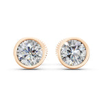 Load image into Gallery viewer, Felra Round Solitaire Diamond Bezal stud Earring
